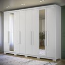 Ver imagem 7 de Guarda Roupa Casal 8 Portas 4 Gavetas Master New com Espelho e Pés Branco Brilho - Santos Andirá