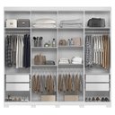 Ver imagem 2 de Guarda Roupa Casal 8 Portas 4 Gavetas Master New com Espelho e Pés Branco Brilho - Santos Andirá