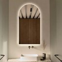 Ver imagem 2 de Espelho Lapidado Arco Janelinha Iluminado com Led Quente - 60x80cm