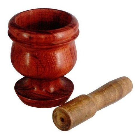 Pilão De Pau Madeira Modelo Grande 10x7 Cm - Marrom