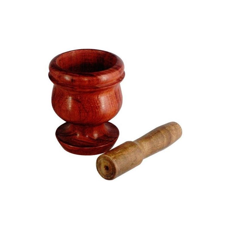 Pilão De Pau Madeira Modelo Grande 10x7 Cm - Marrom