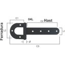 Ver imagem 2 de Dobradiça de Porteira Tipo Ferradura Pintada N 03