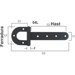 Dobradiça de Porteira Tipo Ferradura Pintada N 03 - 2