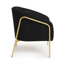 Ver imagem 5 de Poltrona Sala Industrial Alta Dourado Stella Sintético Pu Preto D03 - D’Rossi