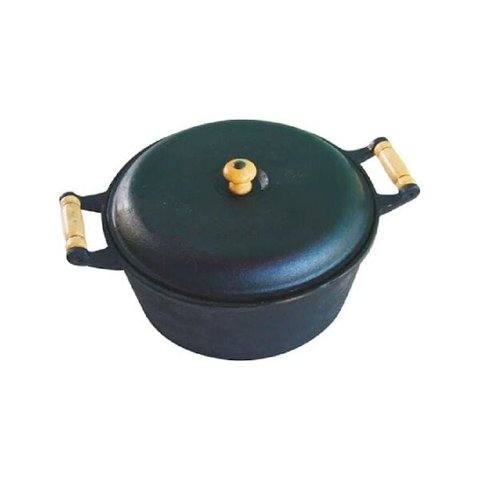 Cacarola de Ferro Fundido 2 Alcas Tampa de Ferro - 10,8 Lt