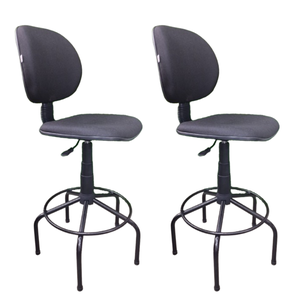 Kit 2 Cadeiras Caixa Executiva Tecido C/ Sapata Fixa 100% Nacional