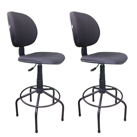 Kit 2 Cadeiras Caixa Executiva Tecido C/ Sapata Fixa 100% Nacional