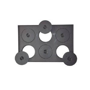 Chapa de Ferro Para Fogao Lenha Retangular 6 Furos Com Tampa