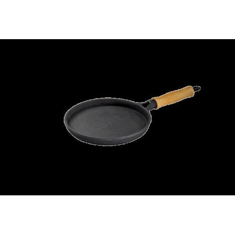 Frigideira Ferro Cabo Madeira Para Tapioca Ou Omelete 18cm
