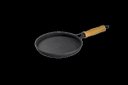 Ver imagem 1 de Frigideira Ferro Cabo Madeira Para Tapioca Ou Omelete 18cm