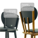 Ver imagem 5 de Kit 4 Cadeiras Altas de Madeira Torneada Estofada - 83cm Preta