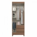Ver imagem 3 de Guarda Roupa Solteiro com Pés 3 Portas 2 Gavetas Jequitiba New Opção