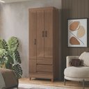 Ver imagem 2 de Guarda Roupa Solteiro com Pés 3 Portas 2 Gavetas Jequitiba New Opção