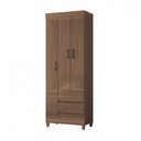 Ver imagem 1 de Guarda Roupa Solteiro com Pés 3 Portas 2 Gavetas Jequitiba New Opção