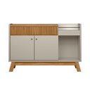 Ver imagem 5 de Buffet Aparador Accra 2 Portas Pés de Madeira Babus - Nature / Off White