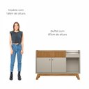Ver imagem 6 de Buffet Aparador Accra 2 Portas Pés de Madeira Babus - Nature / Off White