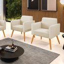 Ver imagem 2 de Kit 2 Poltronas Pés Palito Castanho Marisa Corino Bege D03 - D'Rossi