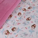 Ver imagem 2 de Coberdrom Edredom Bailarina Solteiro Dupla Face Malha Manta Soft Rosa - 100% Poliéster