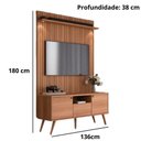 Ver imagem 3 de Rack Movelove 2 Portas e 1 Gaveta com Painel Led Efeito Ripado para Tv 70 Polegadas River 136cm