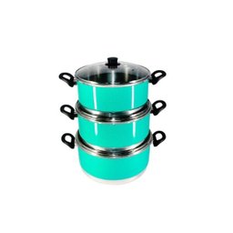 Jogo Panelas Grande (jogão) Verde Água Alumínio 3 Peças - Verde - 1