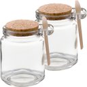 Ver imagem 1 de Kit 2 Pote Vidro Borossilicato 240ml Colher de Madeira Rolha