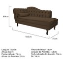 Ver imagem 3 de Kit Diva Recamier Diana 185cm Lado Direito e 01 Poltrona Classic Suede Marrom - ADJ Decor