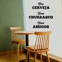 Ver imagem 3 de Adesivo de Parede Frase Cerveja Churrasco e Amigos Decoração Bar Kanto Store Preto