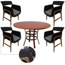 Ver imagem 1 de Conjunto Vila Real com Mesa e 4 Poltronas Corda Náutica Preto Nossa Kasa