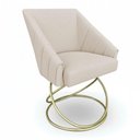 Ver imagem 2 de Kit 2 Poltronas Luxo Alana Linho Base Luxo Dourado - Pallazio Cor:Bege