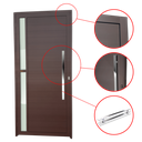 Ver imagem 2 de Porta Alumínio Lambril Visione c/Puxador D.Marrom Corten 100 Brimak