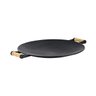 Chapa Disco Côncava Picanheira Em Ferro E Alça Madeira 35 Cm - 1