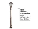 Ver imagem 2 de Poste Amazonas Para Jardim De Alumínio 01 Luminária 1,14m