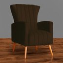 Ver imagem 7 de Kit 2 Poltronas Estofada Melinda Sala Recepção Suede:Marrom/Liso