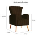 Ver imagem 2 de Kit 2 Poltronas Estofada Melinda Sala Recepção Suede:Marrom/Liso