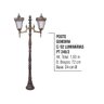 Poste Genebra para Jardim de Alumínio 02 Luminária 1,93m - 2