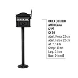 Caixa de Correio Colonial Americana com Pé Alumínio Fundido - 2