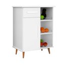 Ver imagem 2 de Balcao Fruteira Cozinha Microondas Cristal 1 Porta 1 Gaveta - Branco