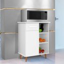 Ver imagem 1 de Balcao Fruteira Cozinha Microondas Cristal 1 Porta 1 Gaveta - Branco