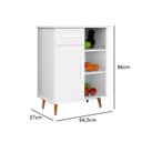 Ver imagem 3 de Balcao Fruteira Cozinha Microondas Cristal 1 Porta 1 Gaveta - Branco