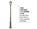 Ver imagem 2 de Poste Paris Maior para Jardim de Alumínio 01 Luminária 3,90M