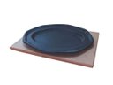 Ver imagem 1 de Tepan 26x16 Oval De Ferro Fundido Com Aparador De Madeira