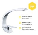 Ver imagem 2 de Torneira Banheiro Cascata Misturador Monocomando Aço Inox 304 Luxo - Brinovar