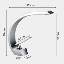 Torneira Banheiro Cascata Misturador Monocomando Aço Inox 304 Luxo - Brinovar - 6