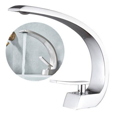 Torneira Banheiro Cascata Misturador Monocomando Aço Inox 304 Luxo - Brinovar