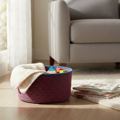 Cesta Decorativo Organizadora Cachepô Tecido 15x30x30cm Vermelho