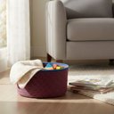Ver imagem 1 de Cesta Decorativo Organizadora Cachepô Tecido 15x30x30cm Vermelho