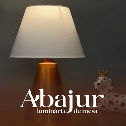 Abajur Luminária de Mesa Cone Cobre com Cúpula de Algodão Branco P Sala, Cama, Quarto e Cabeceira - 5
