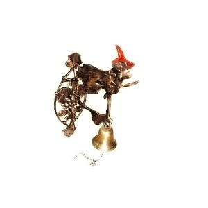 Sineta (sino) de Bronze de Parede Modelo Bruxa de Alumínio