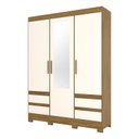 Ver imagem 1 de Guarda Roupa Casal B55 Nature Off White com Espelho – Briz Móveis