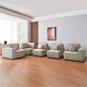 Ver mais imagens de Kit Sofá Modular 5 Lugares Moderno Curvo Orgânico Adapt Linho Bege